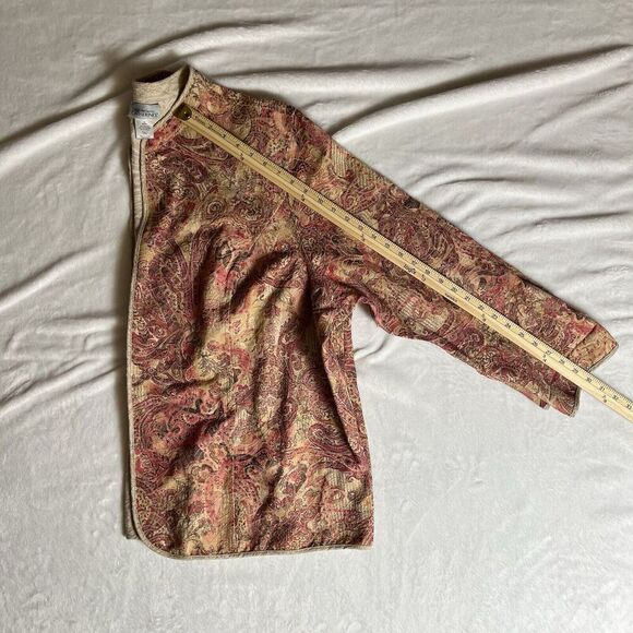 Maggie Barnes For Catherine’s Womens Brocade Jacket Size 3X Pink Floral Paisley - Picture 7 of 7